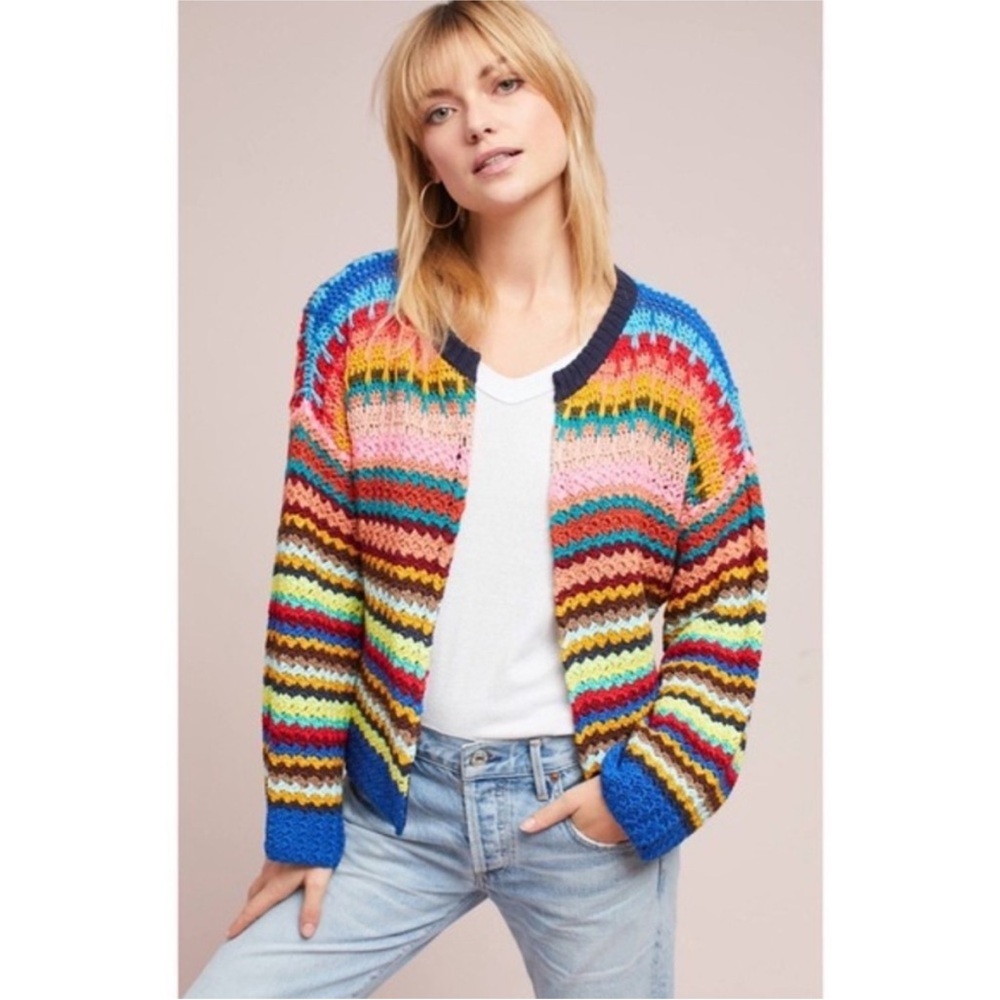 Moth  Anthropology colorful Cardigan Sweater